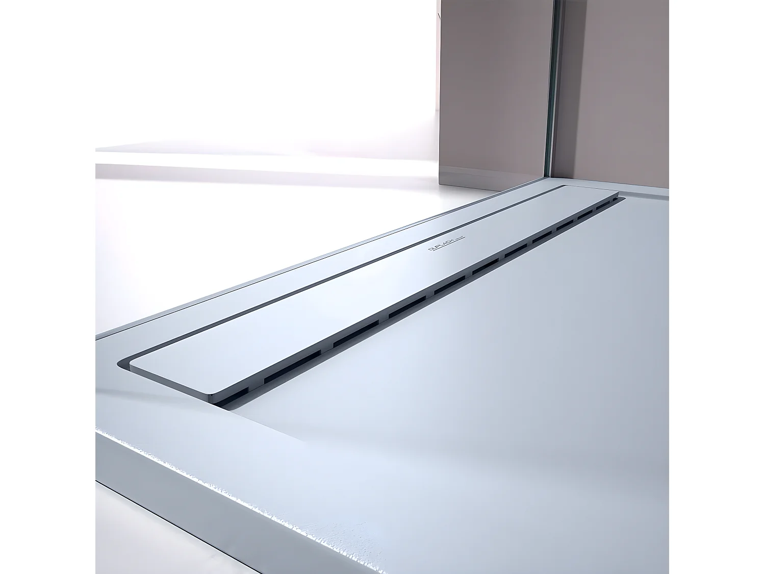 Receveur de douche Gris, finition Lisse Stone SMART, grille de couleur - 150 x 80 cm