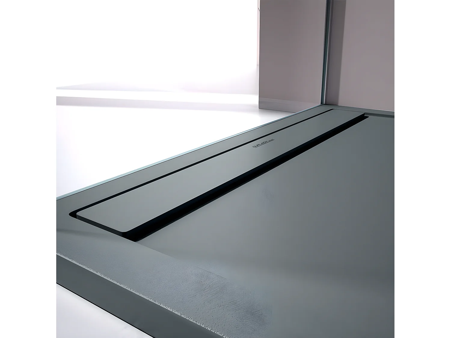 Receveur de douche Anthracite, finition Lisse Stone SMART, grille de couleur - 110 x 70 cm