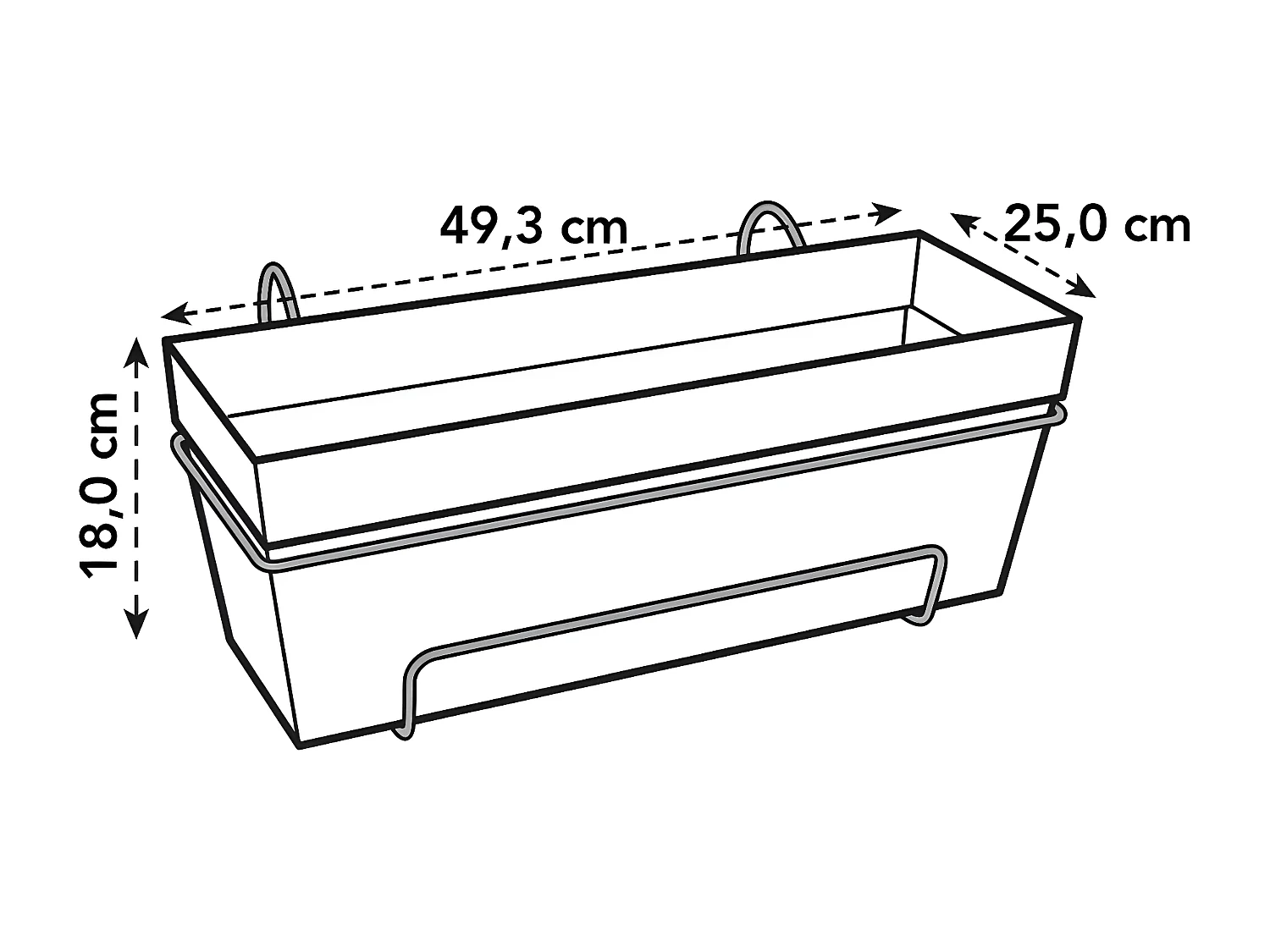 Loft Urban Balcony Allin1 50 - Zwart - 49 x 27 x 21 cm - 100% gerecycled