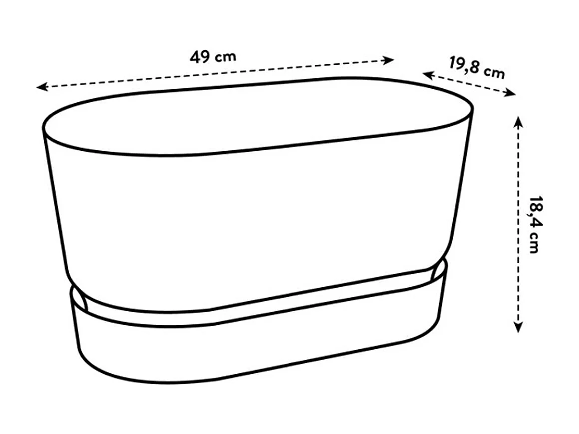 Balconnière Greenville Long 49 x 19,8 x 18,4 cm - Noir - Elho