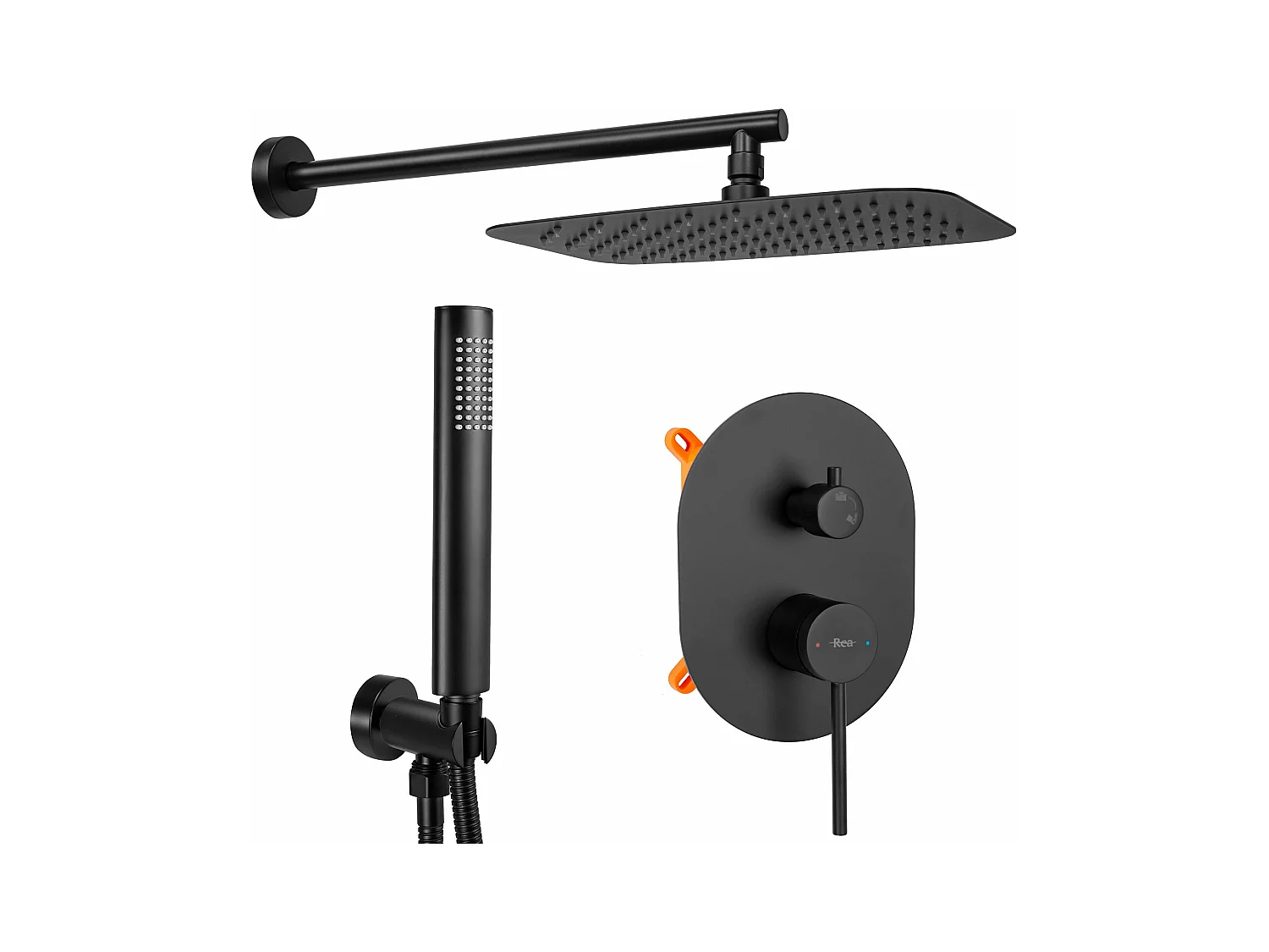 Kit De Douche Encastré Rea Dayton Thermostat Black