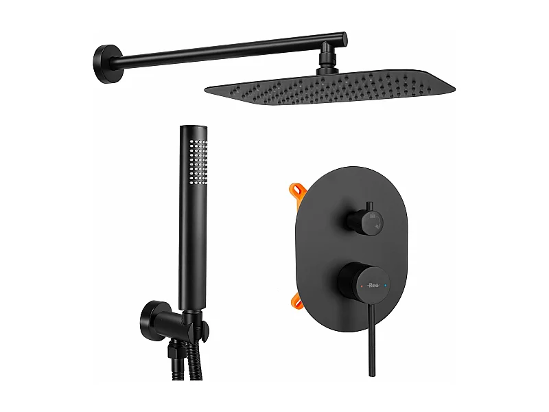 Kit De Douche Encastré Rea Dayton Thermostat Black