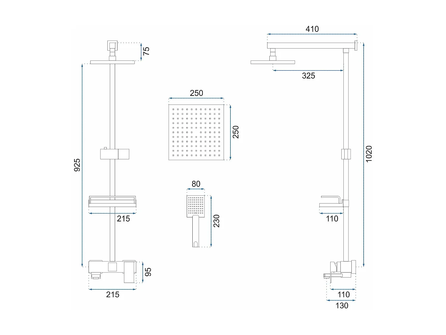 Kit De Douche Rea Jack Brush Gold