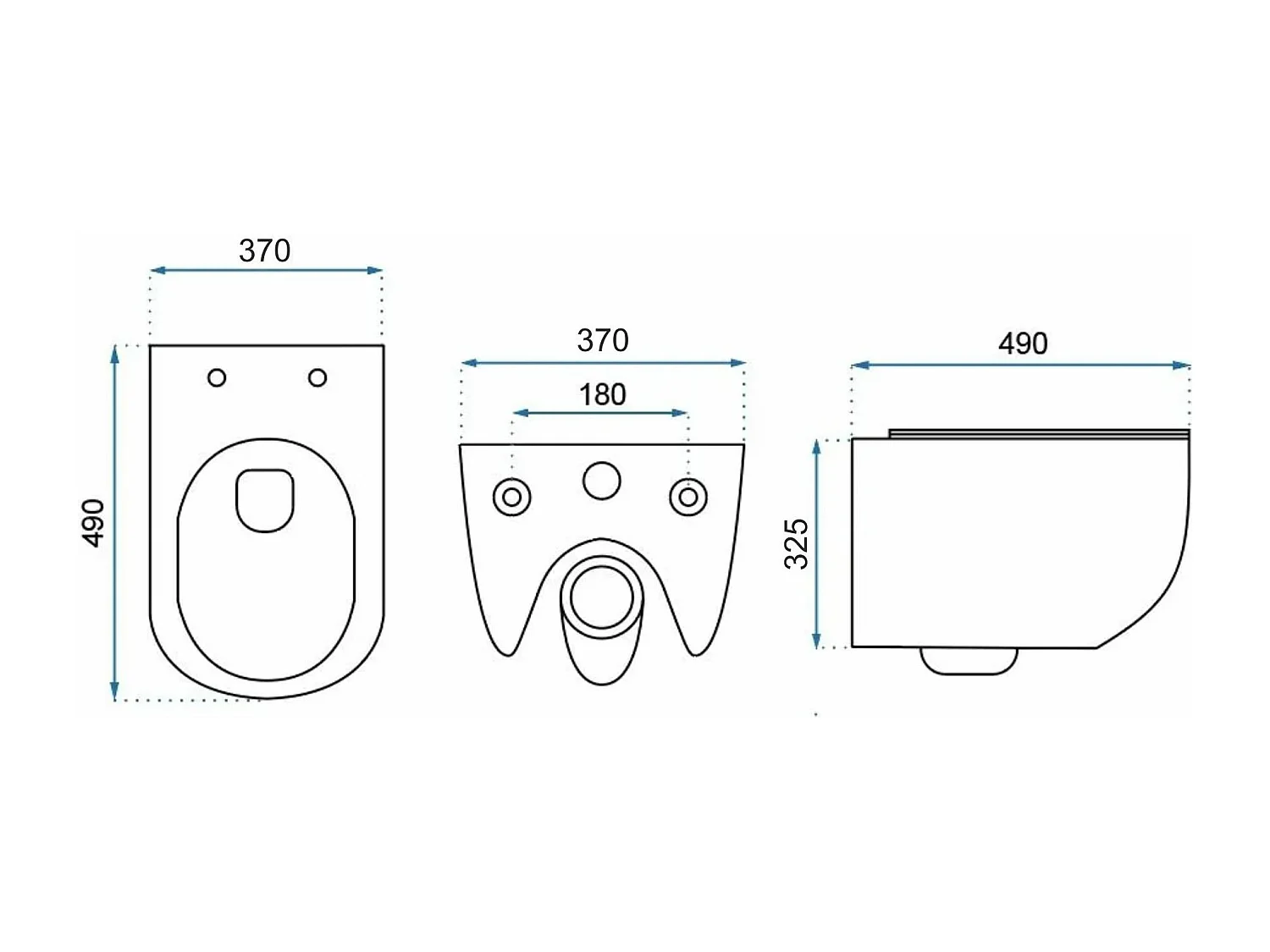 Taza De Inodoro Wc Rea Carter Rimless Duroplast/Slim/Zm N White