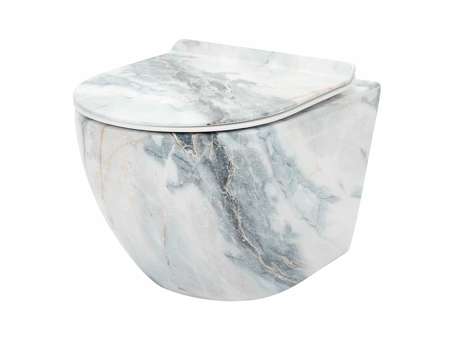 Cuvette Wc Suspendue Rea Carlos Duroplast/Slim/Zm Granit Shiny Grey