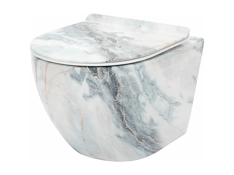 Cuvette Wc Suspendue Rea Carlos Duroplast/Slim/Zm Granit Shiny Grey