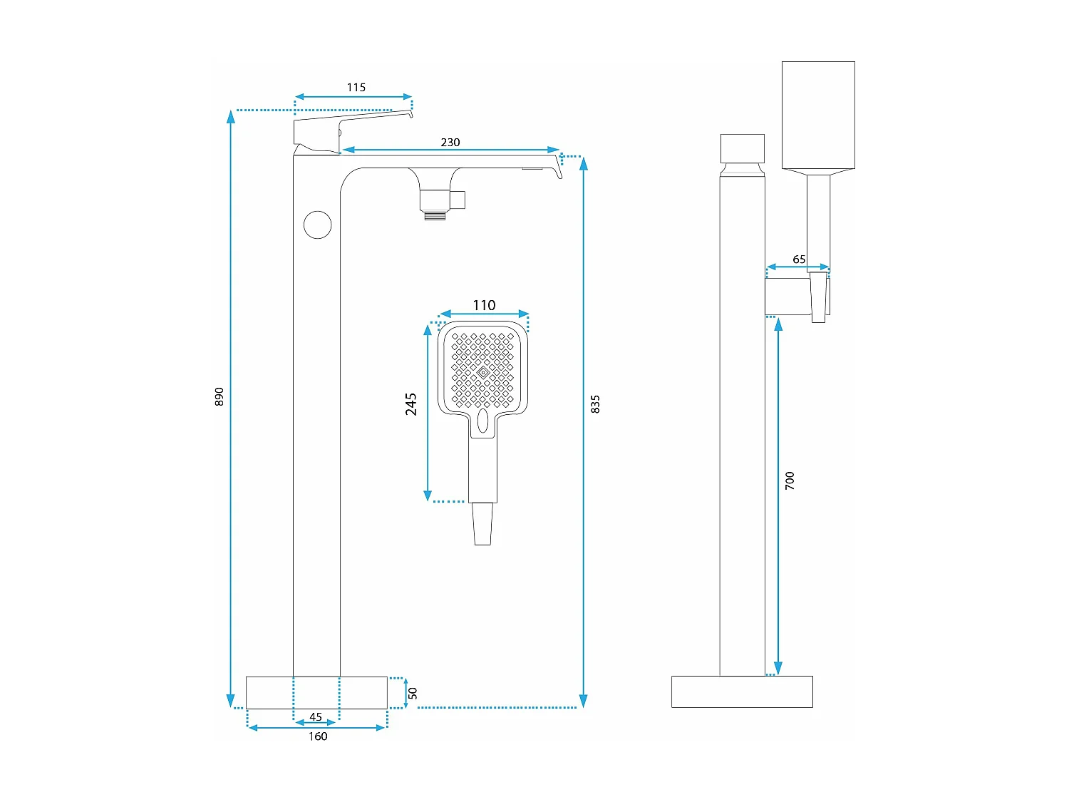 Robinet De Baignoire Rea My2061-38C Hass Chrome