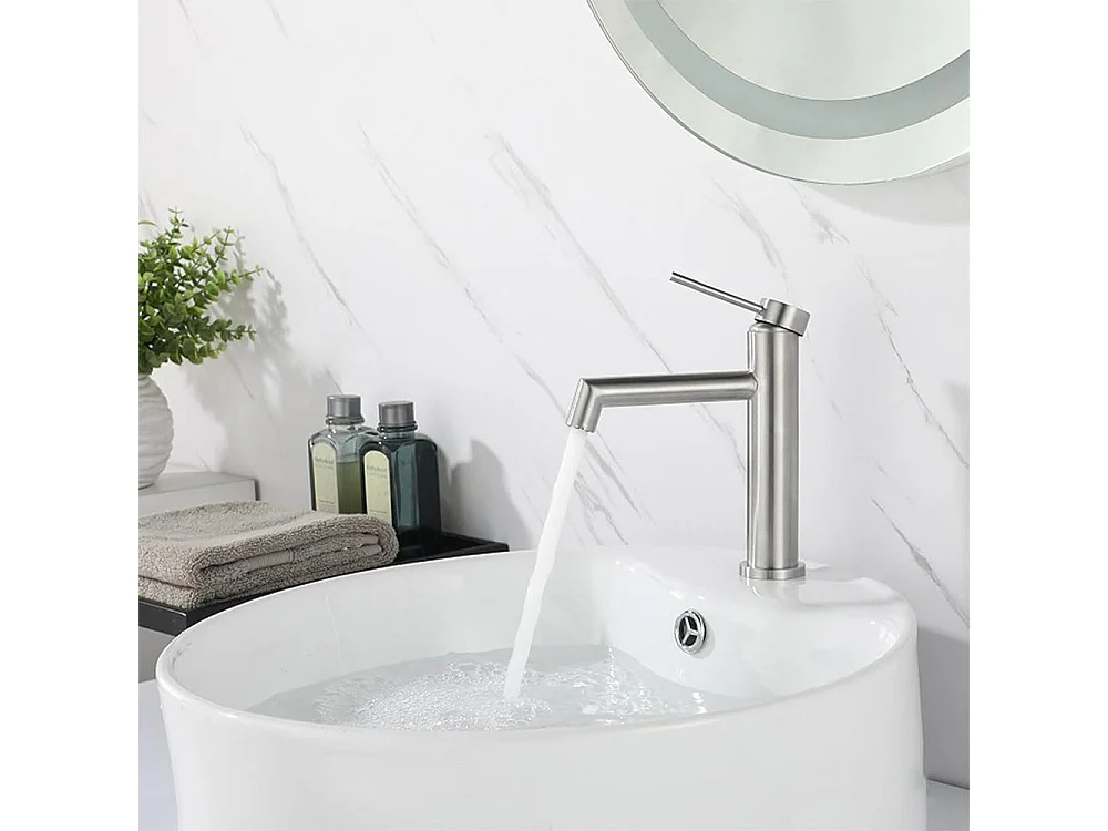 Robinet De Lavabo Rea Js-B310N Foss Low Brush Nickel