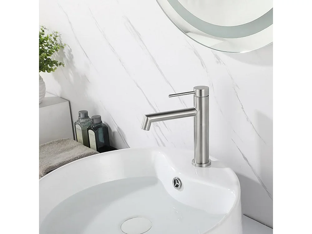 Robinet De Lavabo Rea Js-B310N Foss Low Brush Nickel