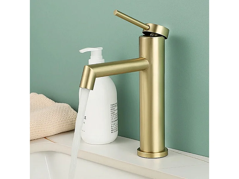 Wastafelkraan Rea Js-B310Bg Foss Low Brush Gold