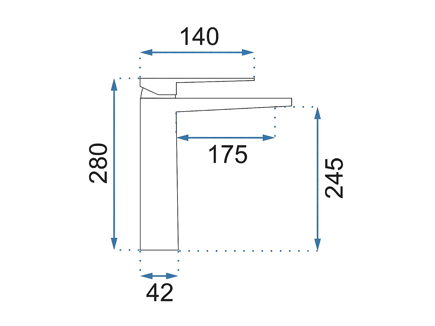 ROBINET de LAVABO REA PARKER NICKEL BRUSH INOX HIGH