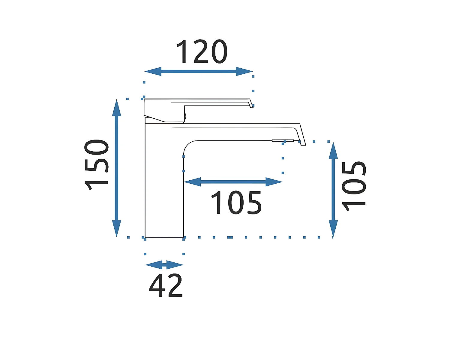 Robinet De Lavabo Rea My2061-2B Hass Low Black