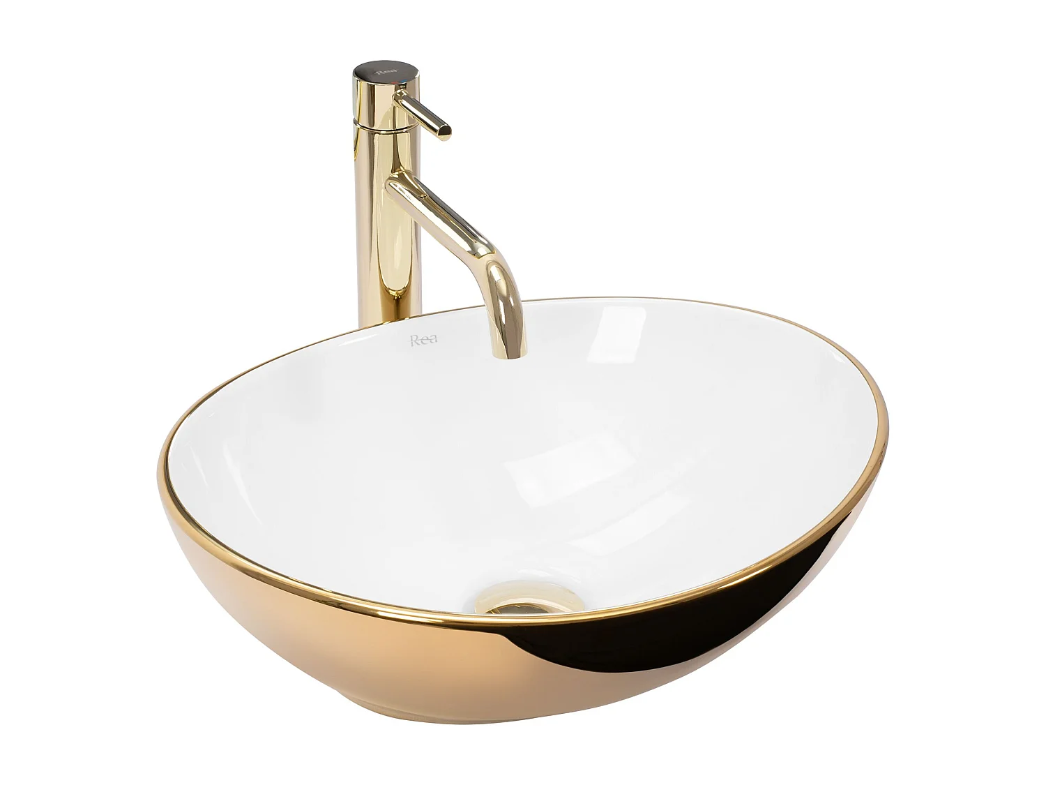 Lavabo Da Appoggio Rea Sofia White Gold