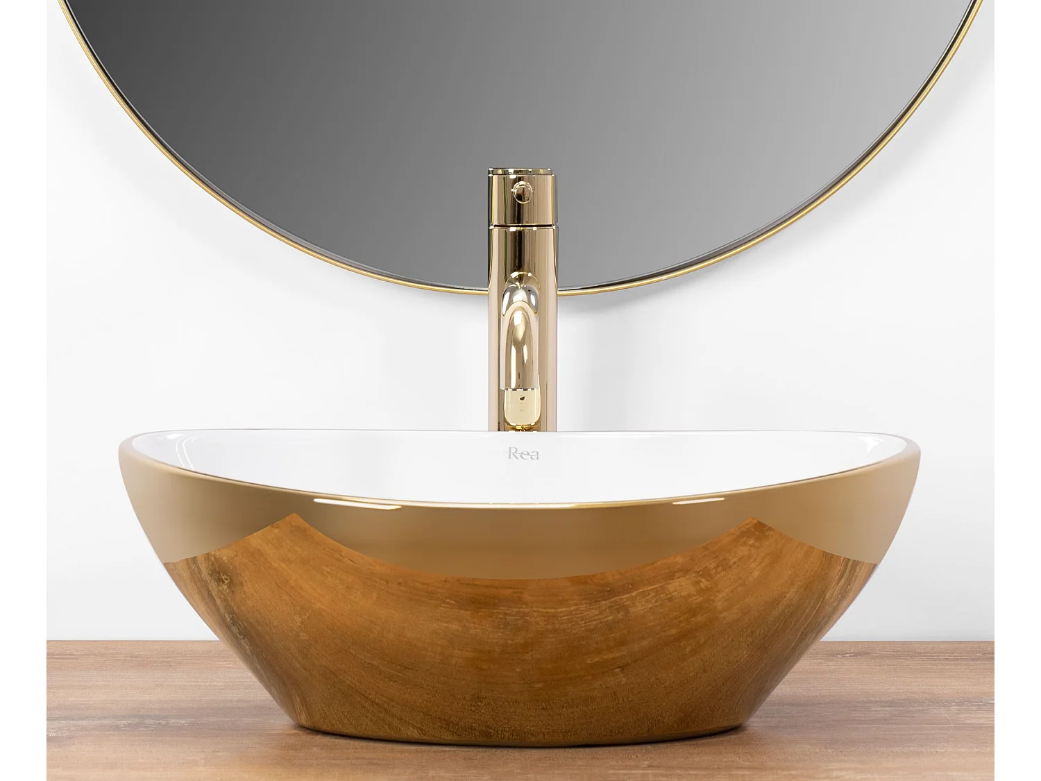 Lavabo Da Appoggio Rea Sofia White Gold