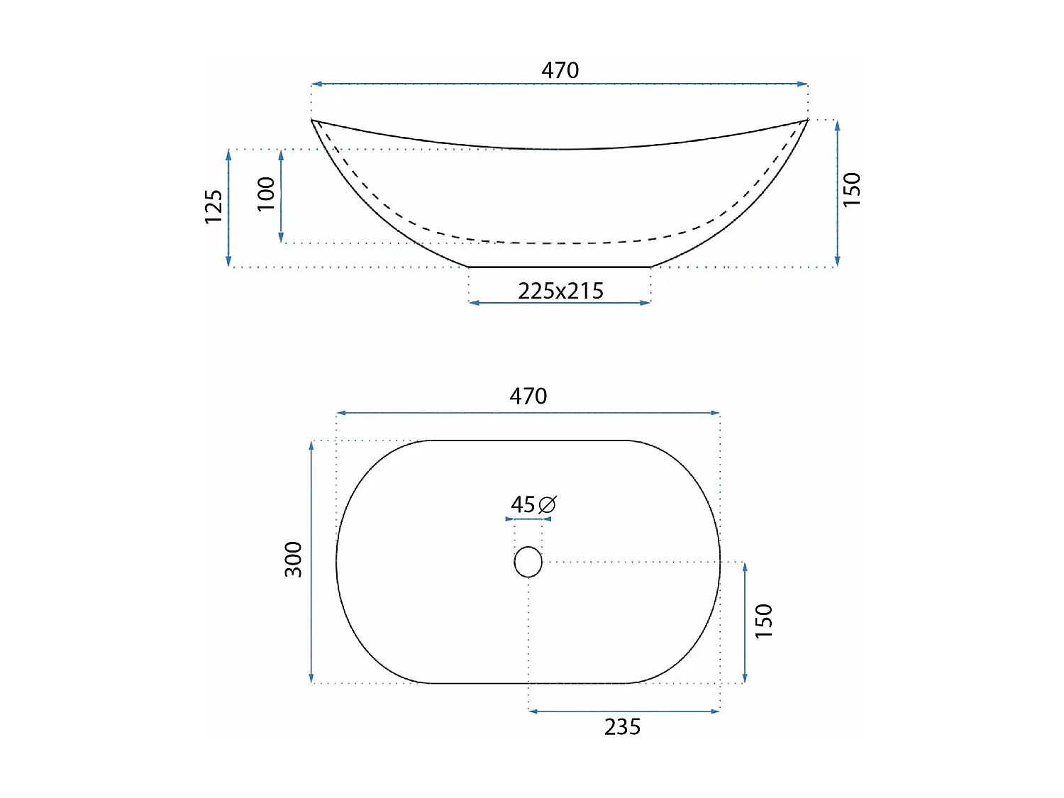 Opzetwastafel Rea Royal Mini White