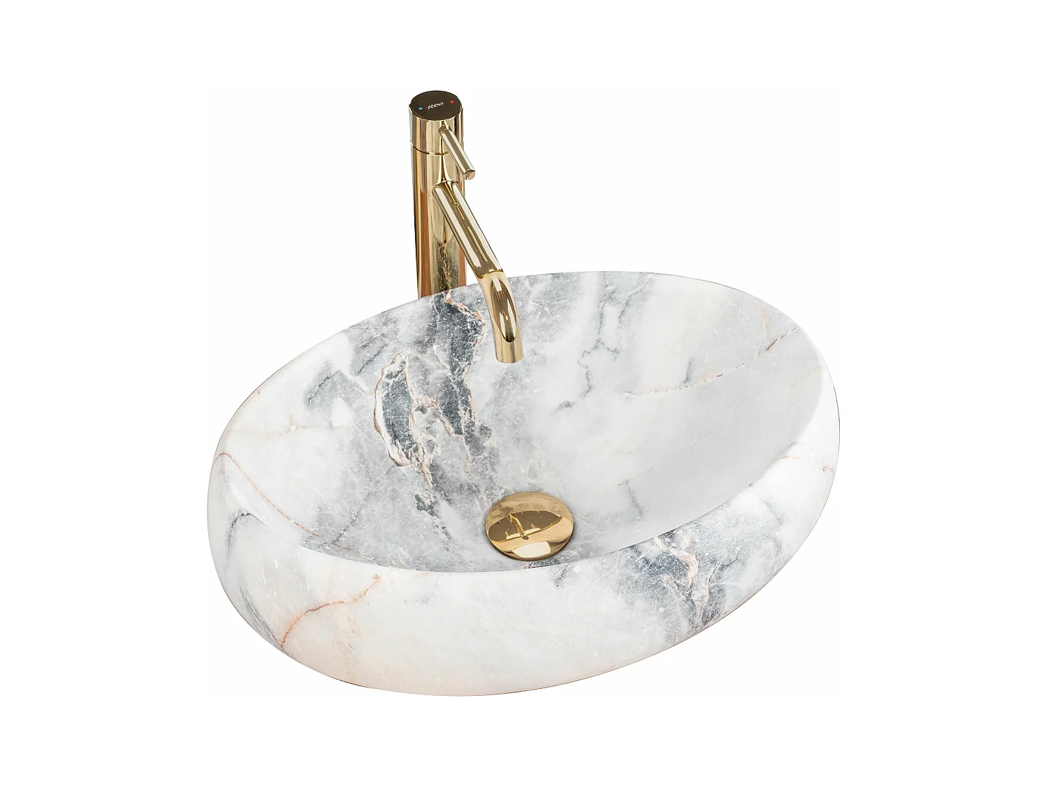 Aufsatzwaschbecken Rea Linda Granit White