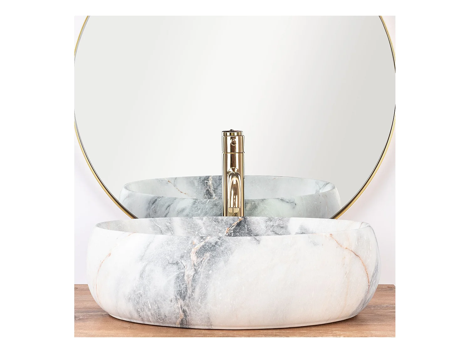 Aufsatzwaschbecken Rea Linda Granit White