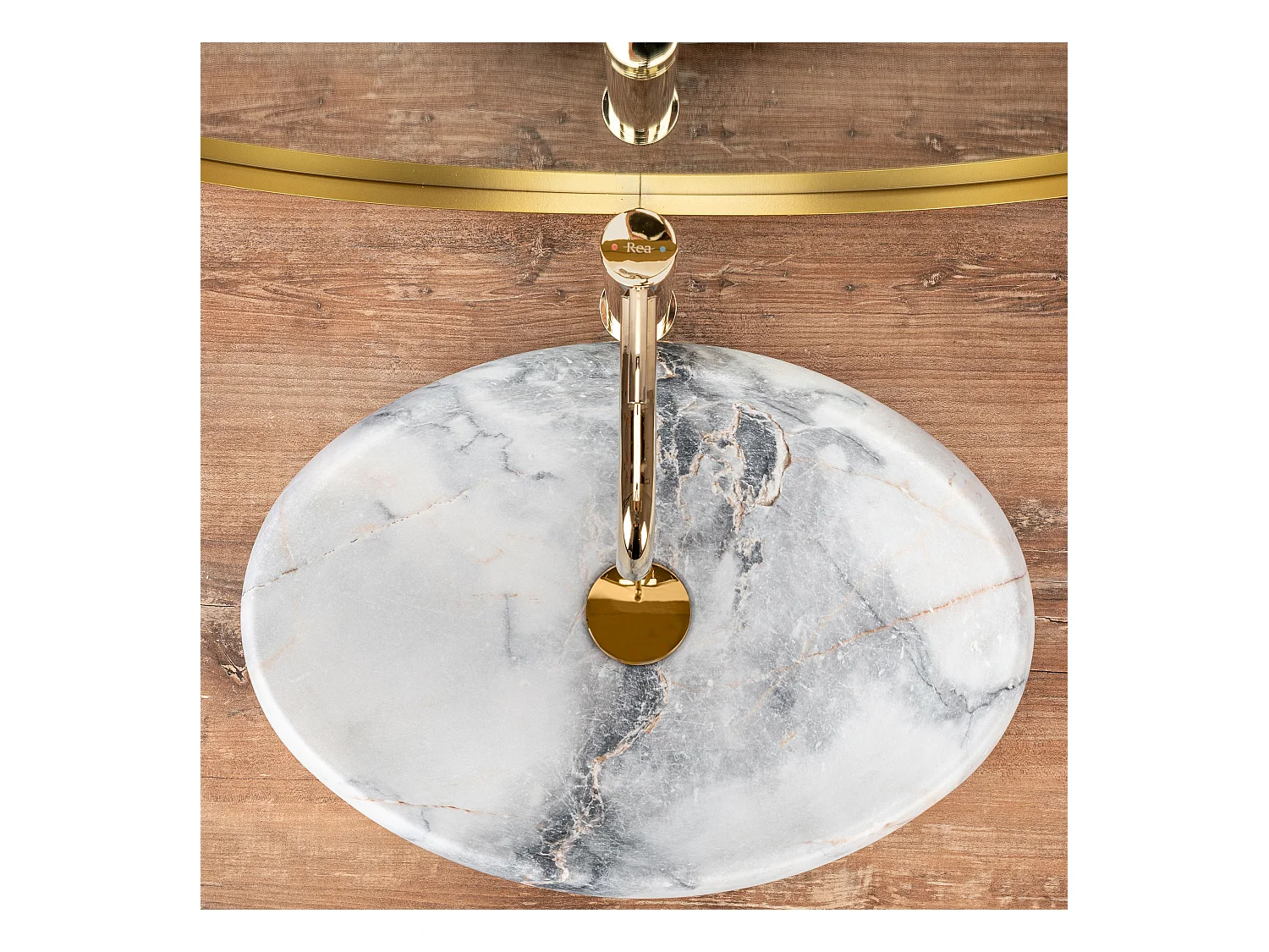 Lavabo Sobre Encimera Rea Linda Granit White