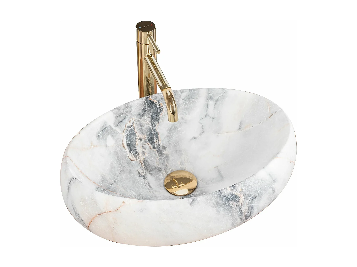 Lavabo Sobre Encimera Rea Linda Granit White