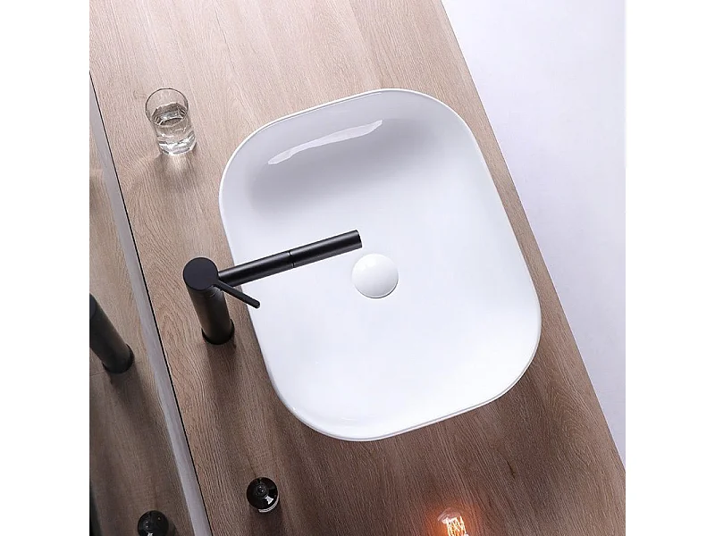 Lavabo Da Appoggio Rea Mona White