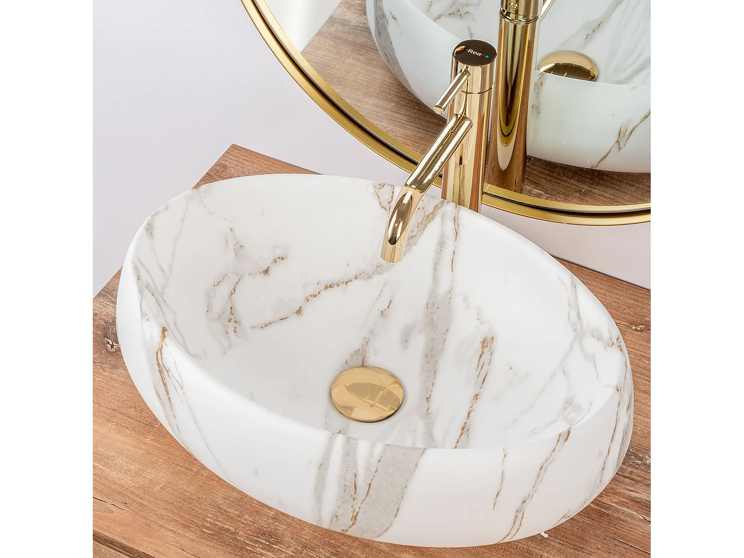 Opzetwastafel Rea Linda Lava White