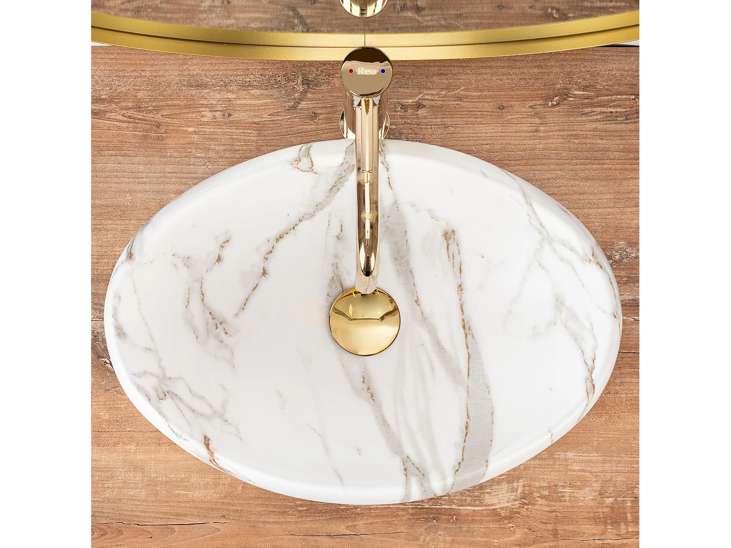 Opzetwastafel Rea Linda Lava White