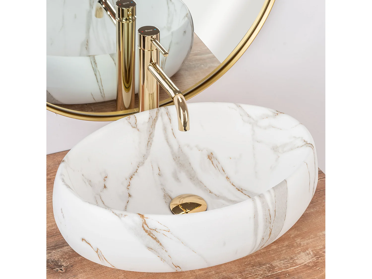 Lavabo Sobre Encimera Rea Linda Lava White