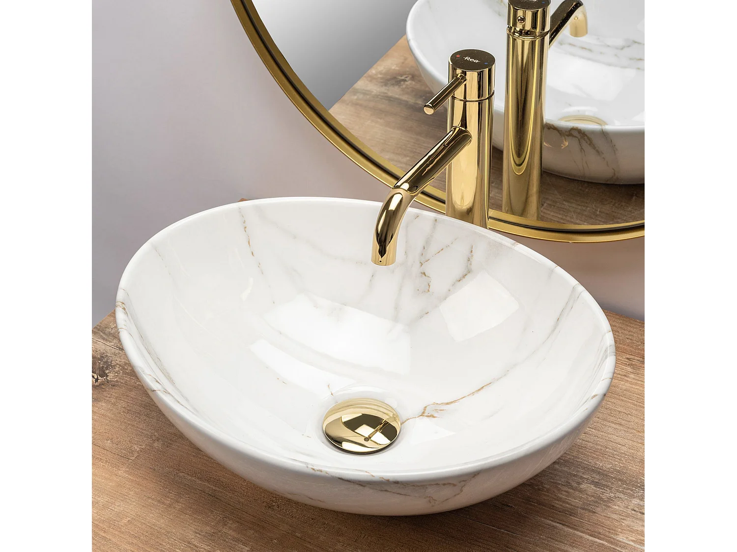 Lavabo Da Appoggio Rea Sofia Shiny Aiax White