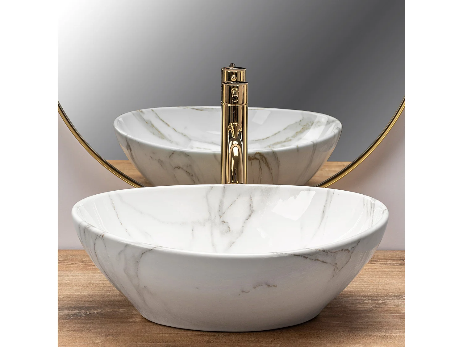 Lavabo Da Appoggio Rea Sofia Shiny Aiax White