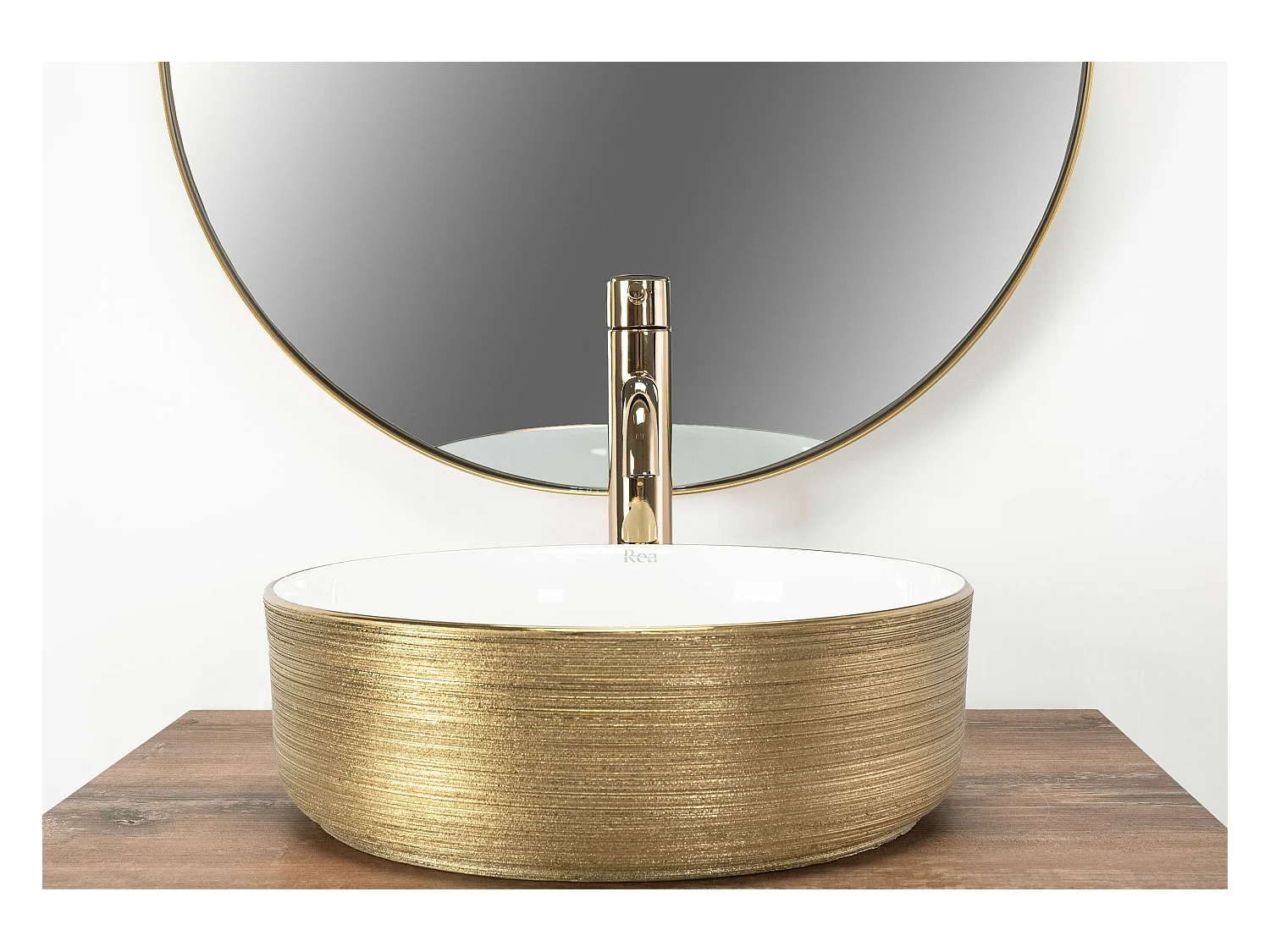 Aufsatzwaschbecken Rea Sami White Gold