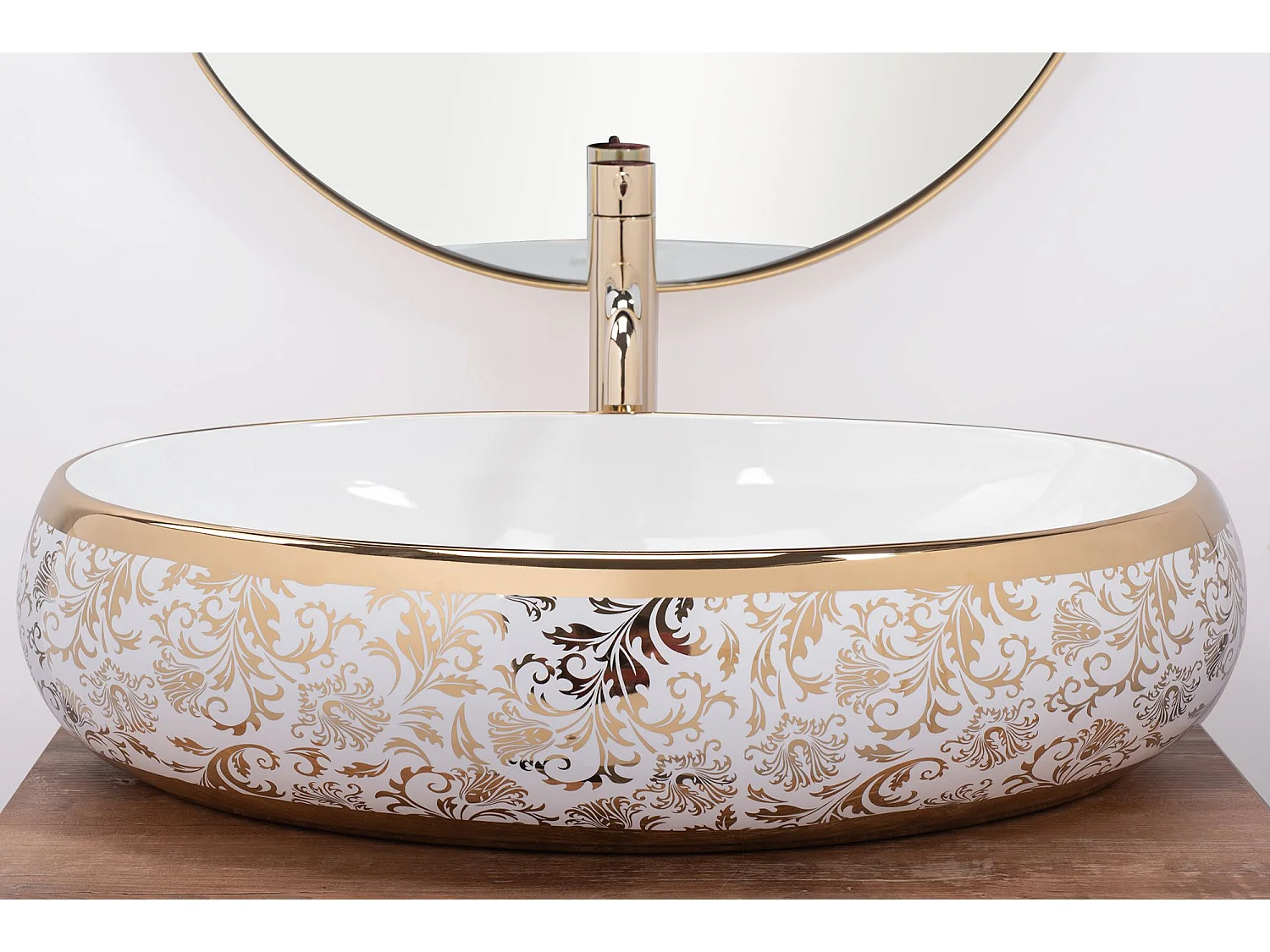 Lavabo Sobre Encimera Rea Meryl White Gold