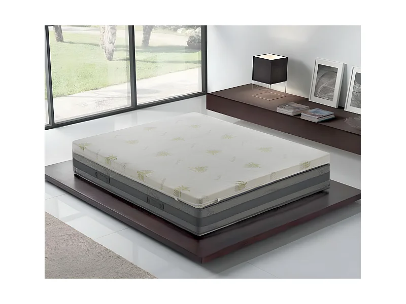 MaterassieDoghe - Topper in Memory Foam - Alto 10 cm - Rivestimento in aloe vera sfoderabile 100x190