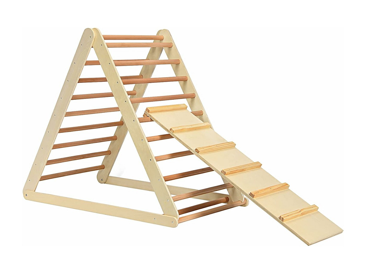 Triangle d'escalade pour enfants 8 en 1 avec rampe double face, Arche