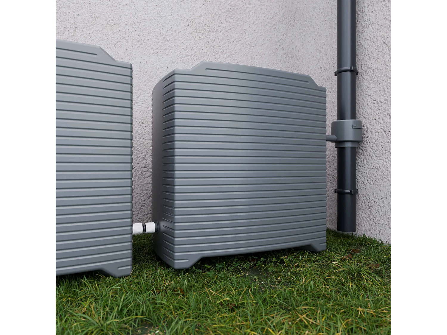 Lot de 2 récupérateurs d'eau 126L + Kit de Jumelage Horizontal