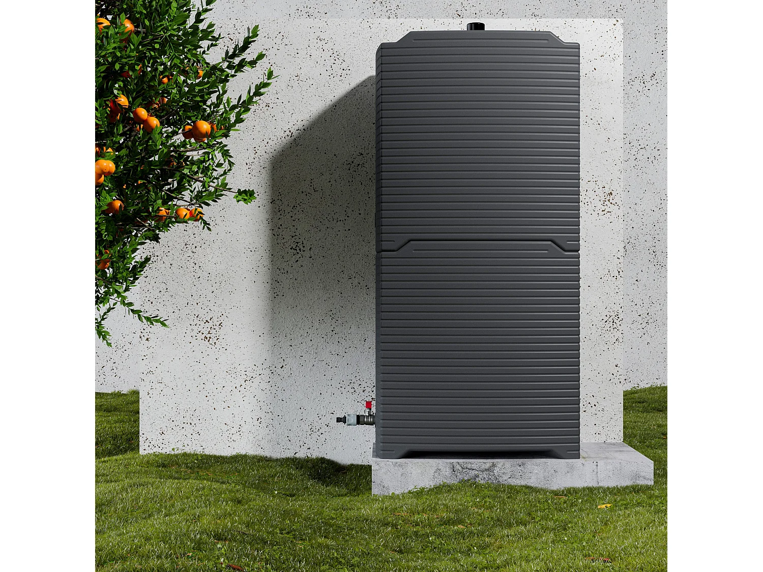 Lot de 2 récupérateurs d'eau 126L + Kit de Jumelage Vertical