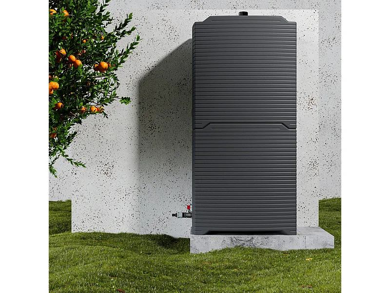 Lot de 2 récupérateurs d'eau 126L + Kit de Jumelage Vertical