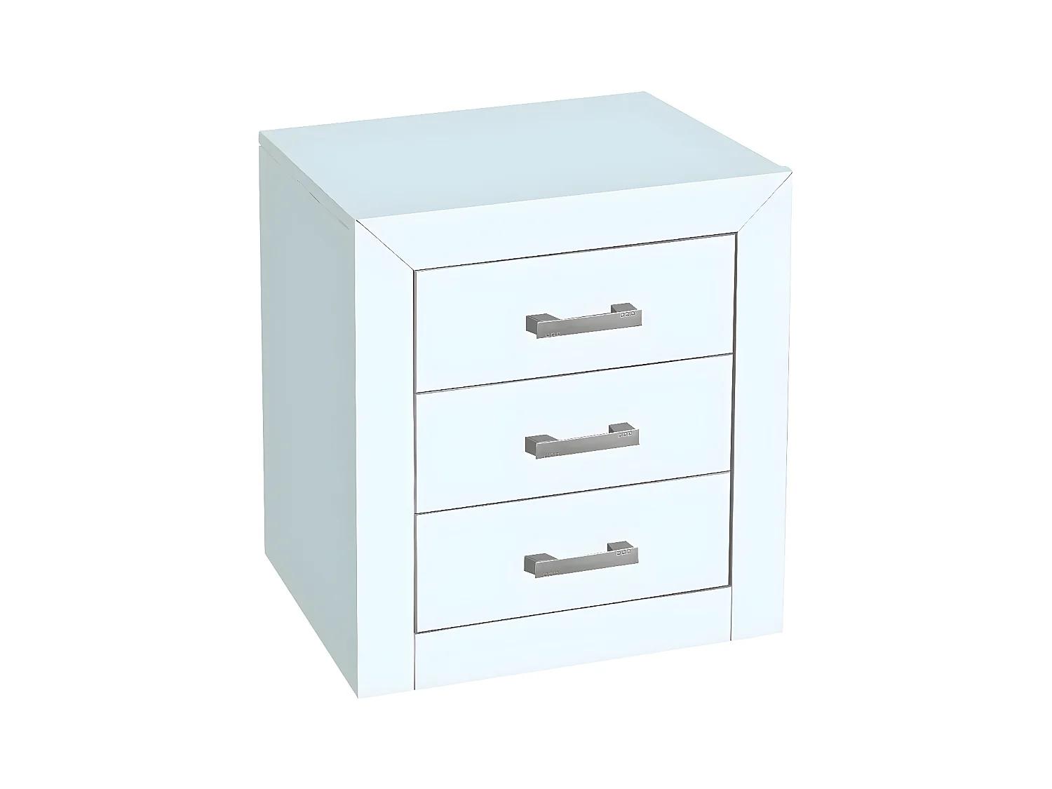 Mesita 3 cajones , pino macizo, Moblit, serie Kalpe lacado, medidas: (55x50x35) cm ( altoxanchoxfondo), color blanco