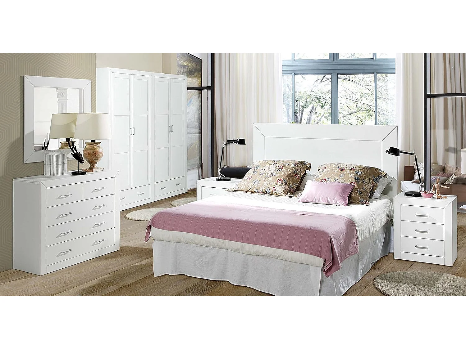 Mesita 3 cajones , pino macizo, Moblit, serie Kalpe lacado, medidas: (55x50x35) cm ( altoxanchoxfondo), color blanco