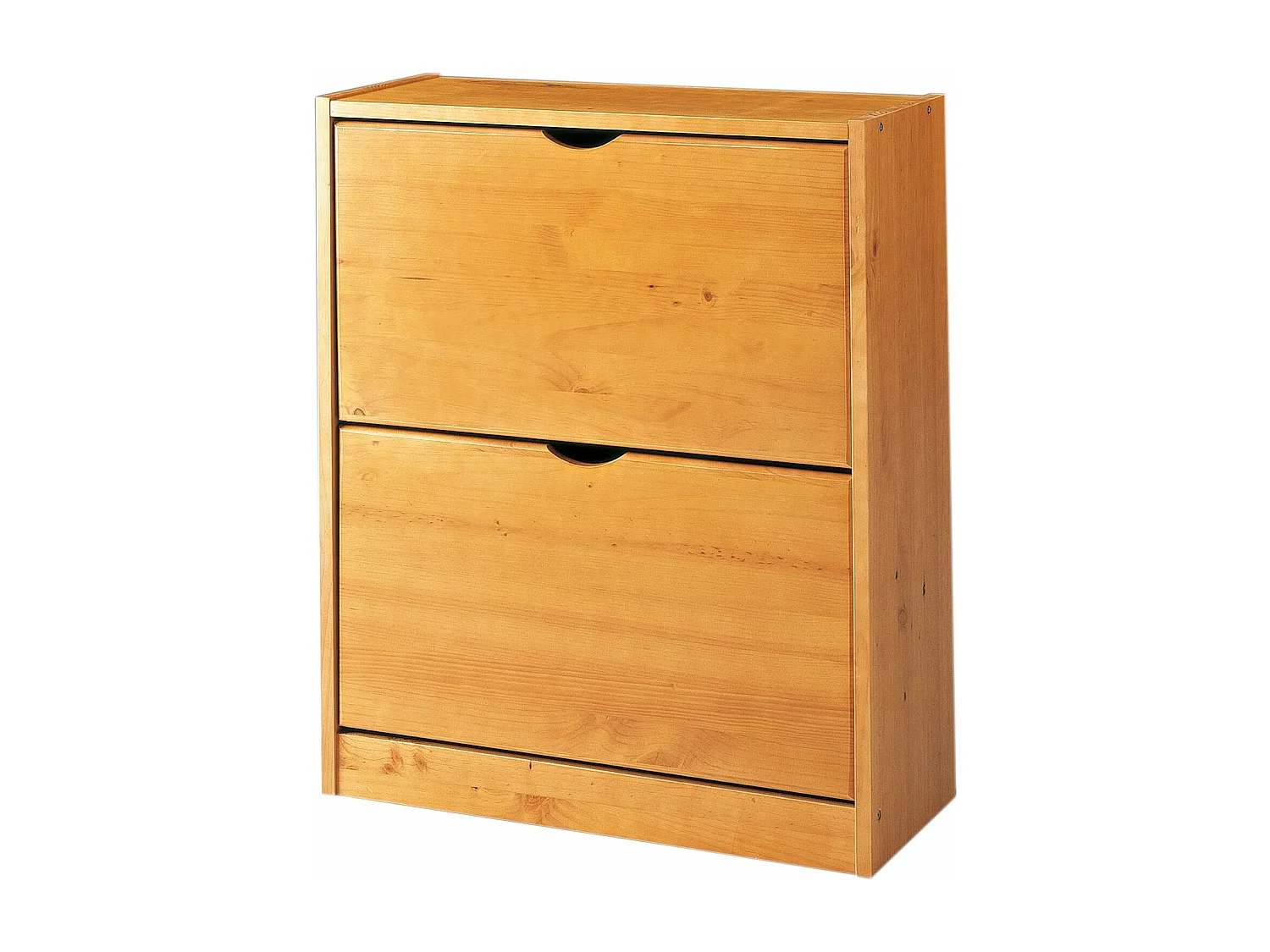 Zapatero 2 trampones , pino macizo, Moblit, serie Canet, medidas: (77x63x27) cm ( altoxanchoxfondo), color miel