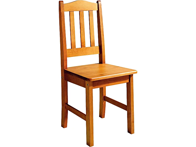 Juego de dos sillas , pino macizo, Moblit, serie Canet, medidas: (98,5x42x45) cm ( altoxanchoxfondo), color miel