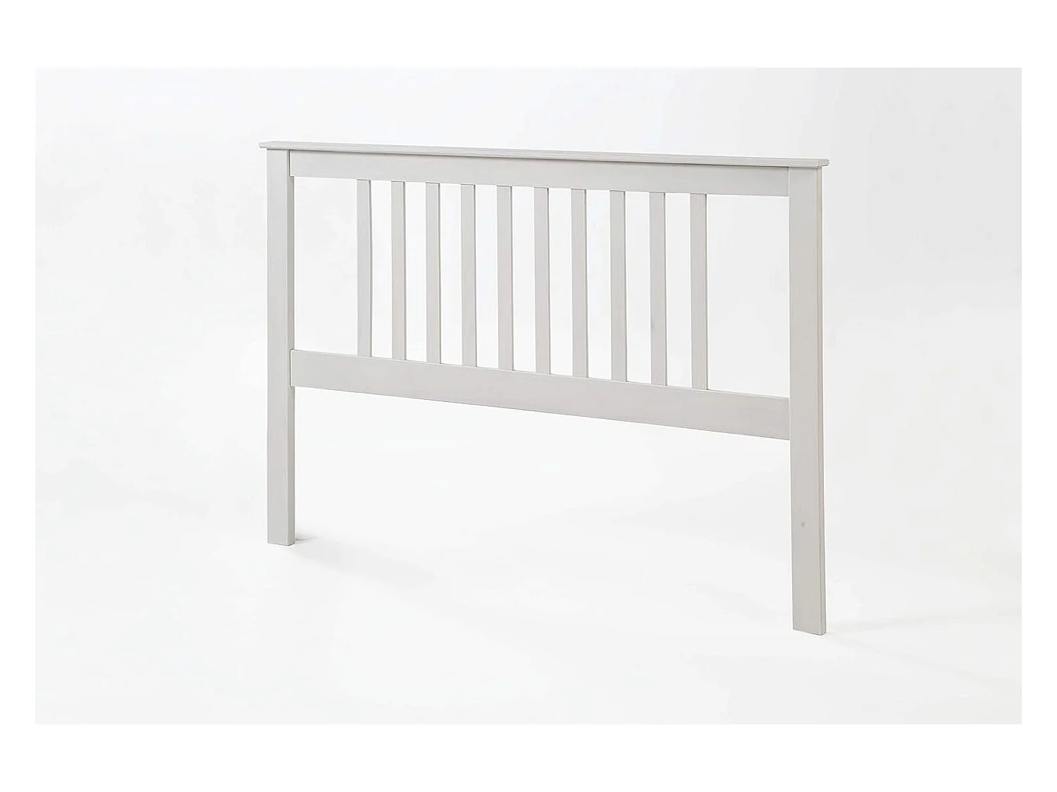 cabecero para somier de 150 cm , pino macizo, Moblit, serie Alme blanco, medidas: (100x160x2) cm ( altoxanchoxfondo), color blanco lavado.