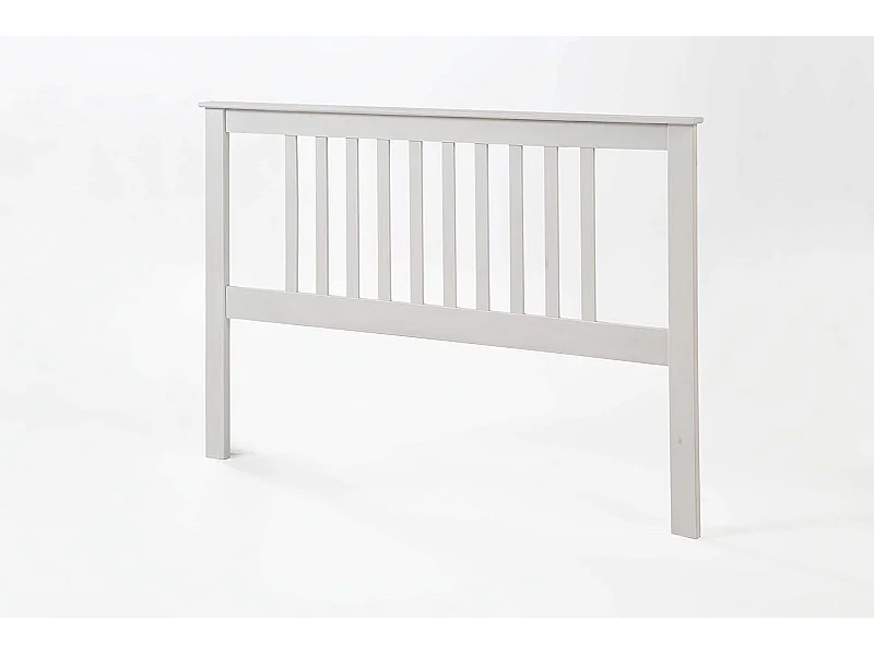 cabecero para somier de 150 cm , pino macizo, Moblit, serie Alme blanco, medidas: (100x160x2) cm ( altoxanchoxfondo), color blanco lavado.