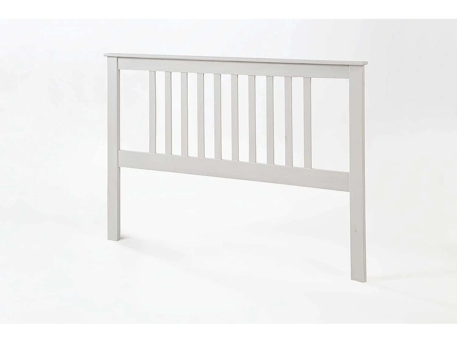 cabecero para somier de 135 cm , pino macizo, Moblit, serie Alme blanco, medidas: (100x147x2) cm ( altoxanchoxfondo), color blanco lavado.