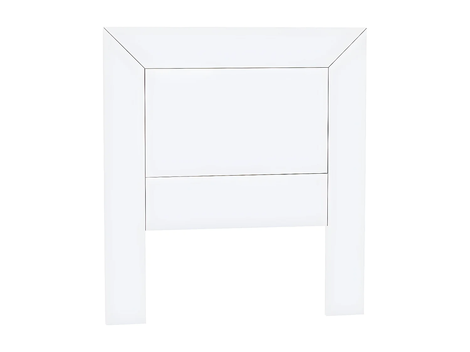 Cabecero para somier de 90 cm , pino macizo y Mdf, Moblit, serie Kalpe lacado, medidas: (110x100x2) cm ( altoxanchoxfondo), color blanco