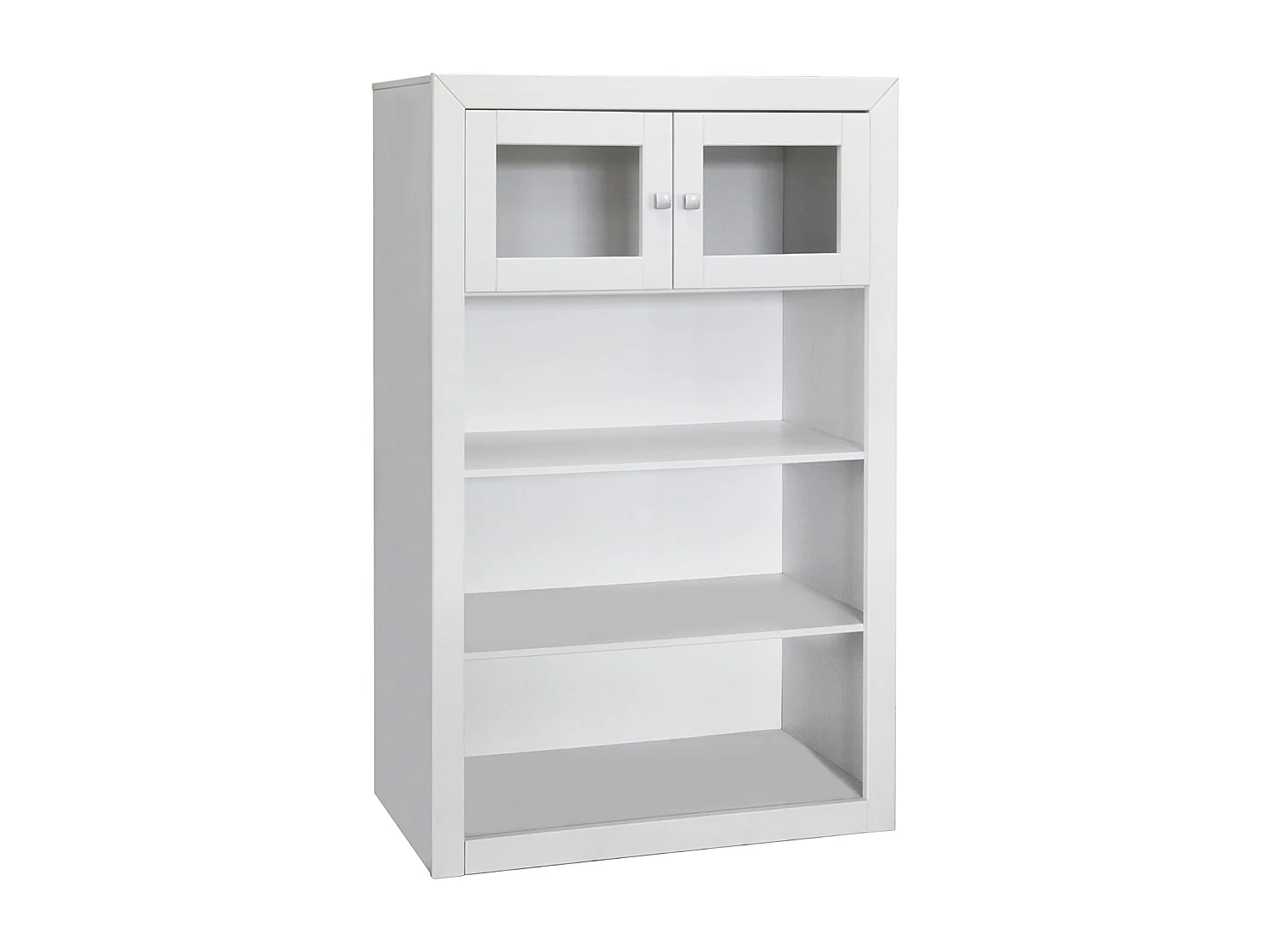 Módulo 2 puertas , pino macizo y Mdf, Moblit, serie Kalpe lacado, medidas: (151,5x100x37) cm ( altoxanchoxfondo), color blanco