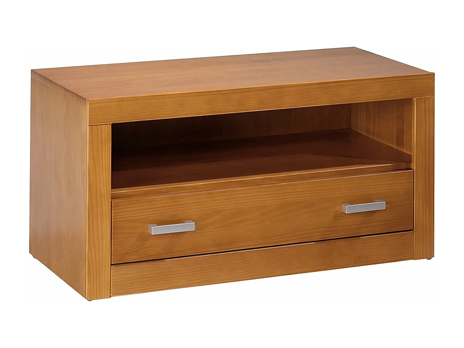 Mesa para televisión, pino macizo, Moblit, serie Kalpe, medidas: (50x100x50) cm ( altoxanchoxfondo), color cerezo.