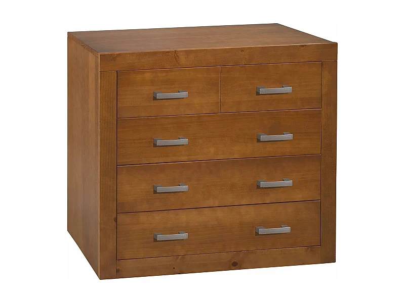 cómoda 4 cajones , pino macizo, Moblit, serie Kalpe, medidas: (80x95x40) cm ( altoxanchoxfondo), color cerezo