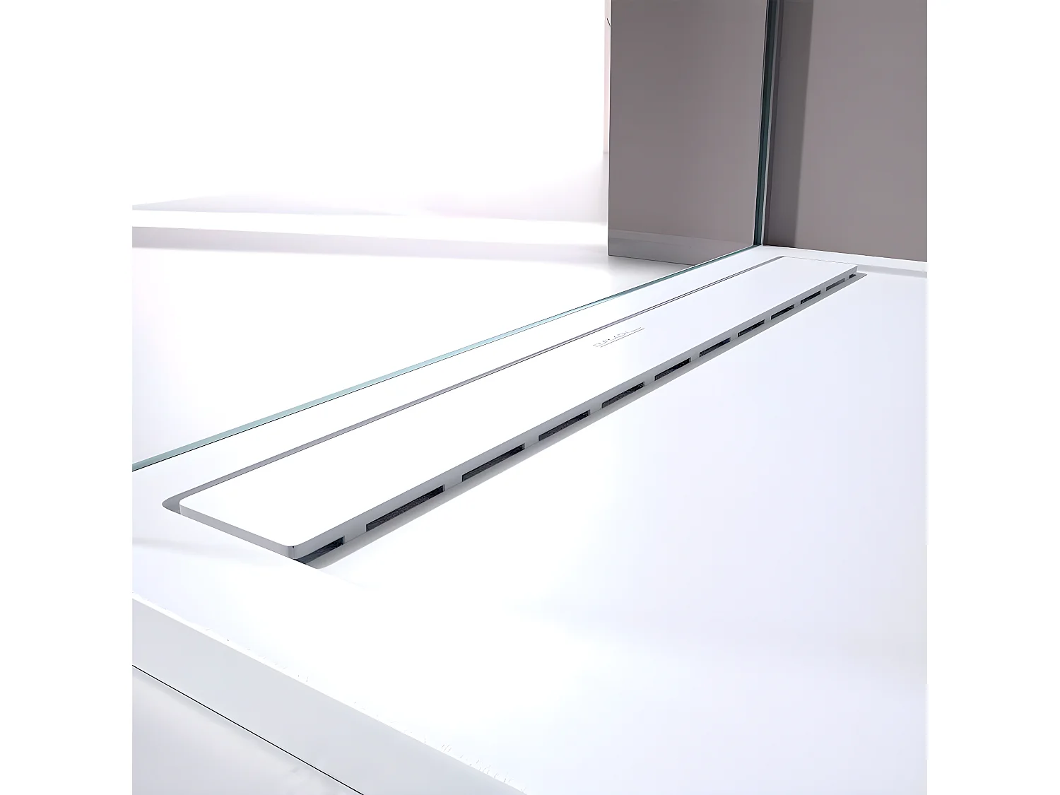 Receveur de douche Blanc, finition Lisse Stone SMART, grille de couleur - 210 x 80 cm