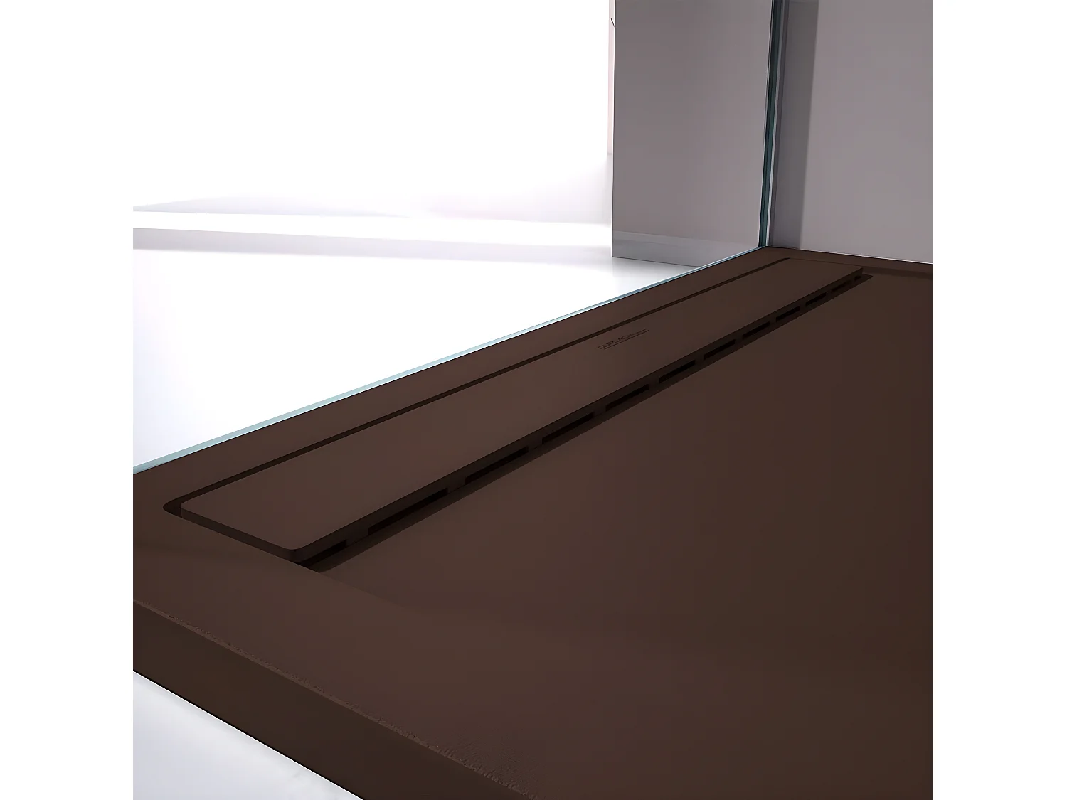 Receveur de douche Chocolat, finition Lisse Stone SMART, grille de couleur - 160 x 90 cm