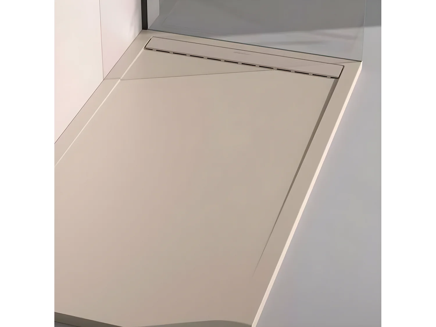 Receveur de douche Moka, finition Lisse Stone SMART, grille de couleur - 160 x 70 cm